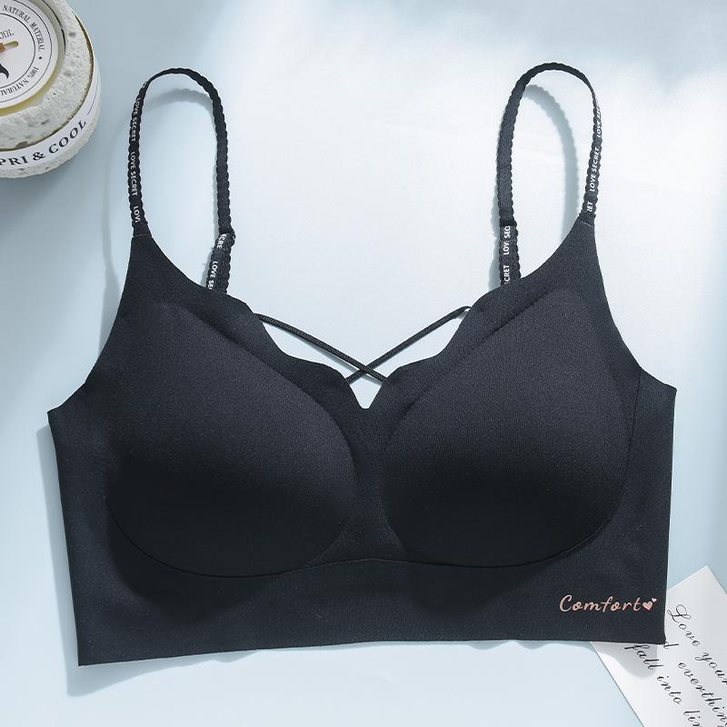 

Sticky ice silk without steel ring, leopard print, letter thin shoulder strap, fixed cup, cross beautiful back, bra cover can be xxl (recommended weight 67.5-75kg )