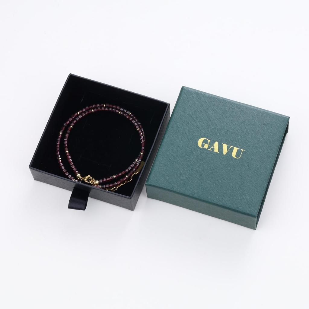 [GAVU] [Garb] 3mm Garnet Cubic Zirconia Power Stone Necklace for Women