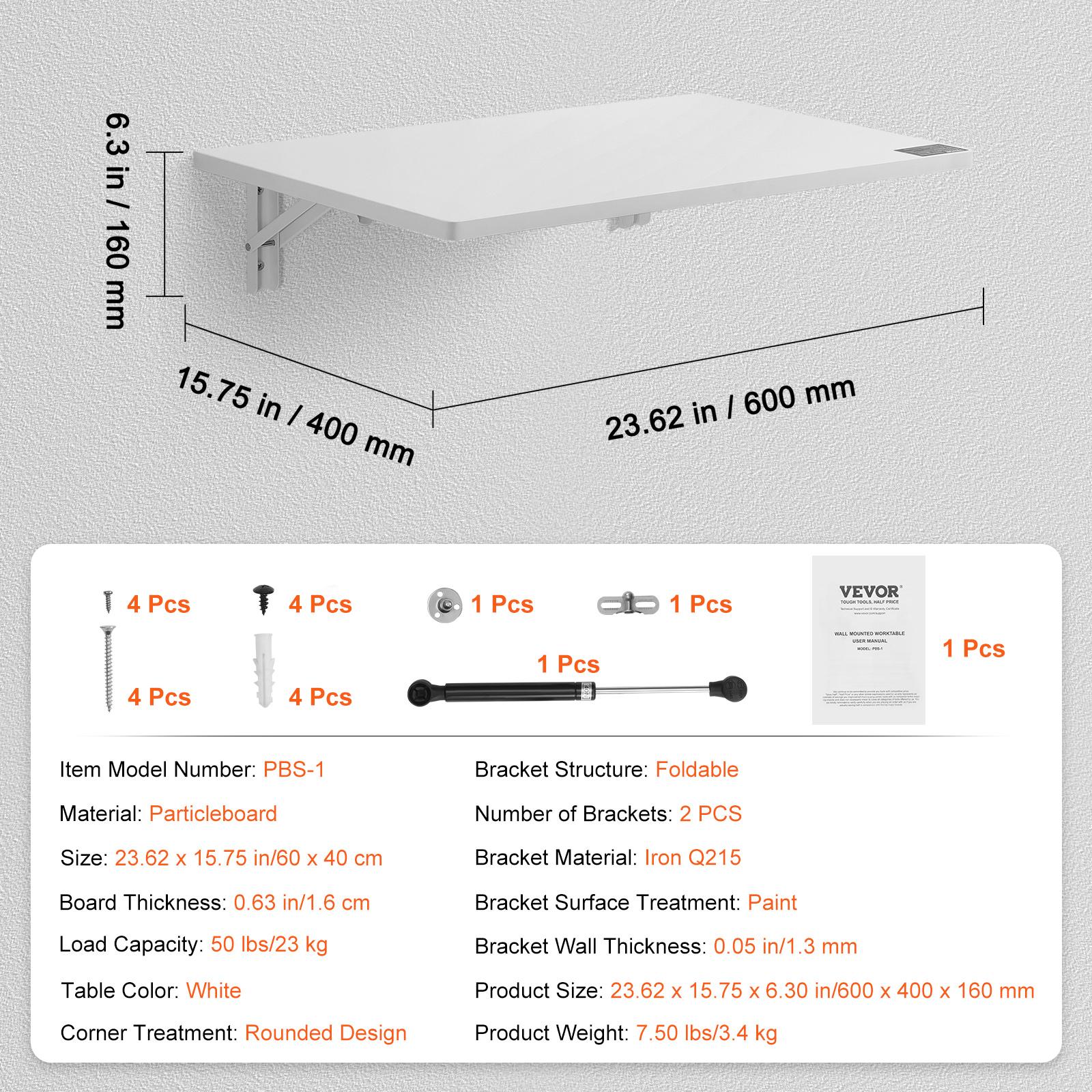 

SucceBuy Настенный складной стол откидной лист плавающий стол с кронштейном складывающийся для дома офисной комнаты кухни экономящий место