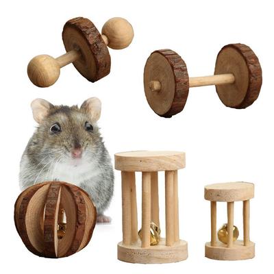 Wooden Pet Toy Hamster  Pig Parrot Playing Molars Set
