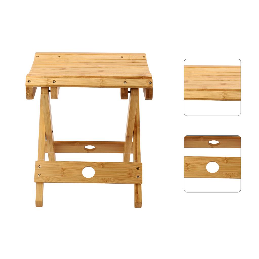 Folding Stool Bamboo Massage Shop Shaving Shower Footrest Home Portable Folding Seat