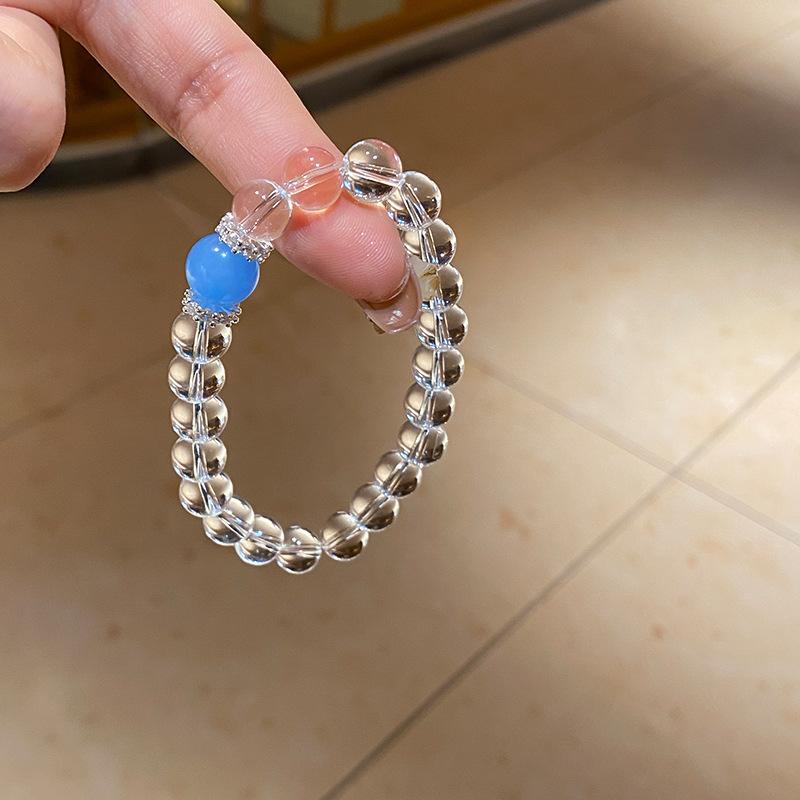 Natural stone crystal geometric beaded bracelet retro high-end bracelet women's niche light luxury versatile jewelry