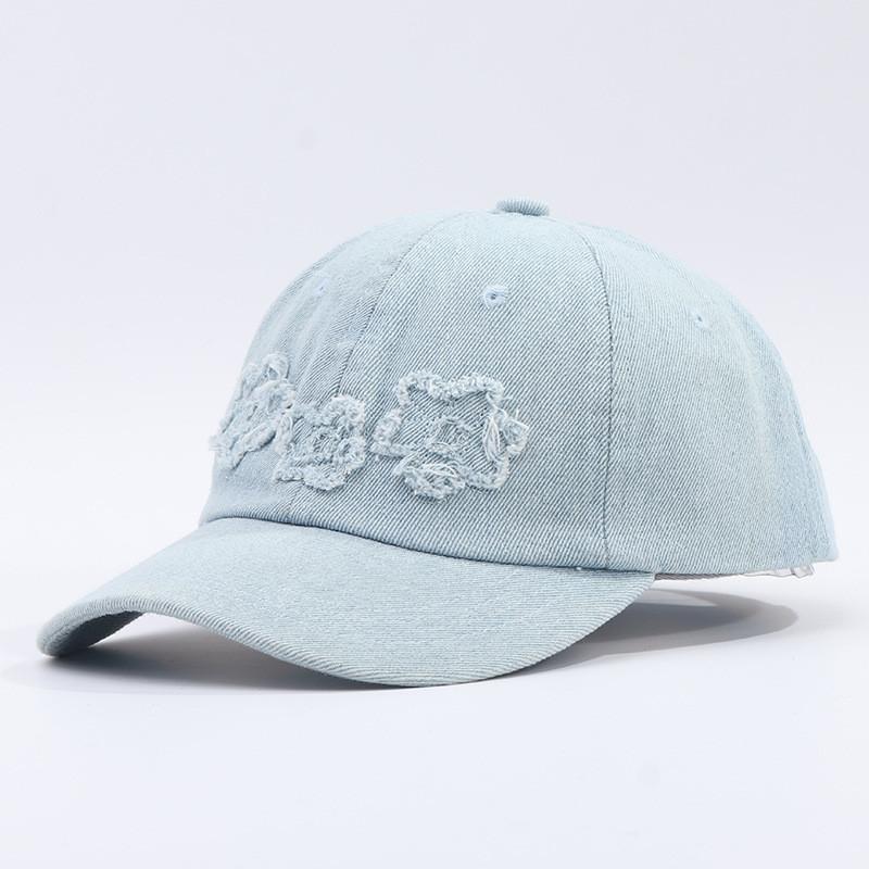 

Adjustable Cotton Jeans Cap With Floral Design For Sun Protection And Outdoor Activities светло-синий