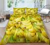 Yellow Banana Bedding Set Sweet Tropical Fruit Duvet Cover King/Queen Size For Kid Adult Vegetarian 2/3pcs Polyester Quilt Cover
