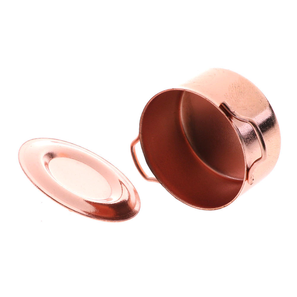 1/12 Miniaturní měděný kuchyňský domeček pro panenky s poklicí