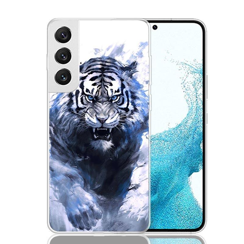 Ferocious Tiger Animal Phone Case For Samsung Galaxy S25 S24 S23 S22 S21 FE S20 Ultra S10 Plus Art Customized Coque Capa S24 S23