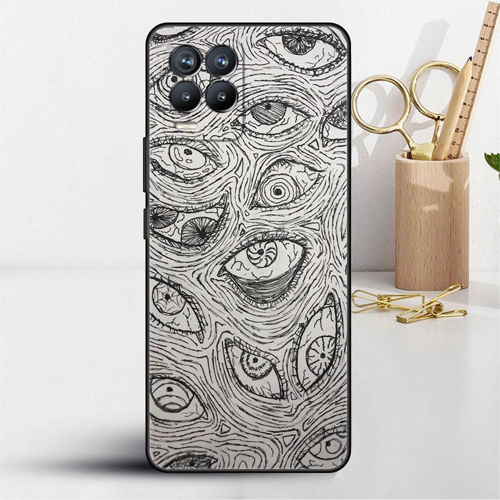 Case For Realme 8 C21y GT Neo 2 3 8i C21 7 C11 6 C12 C35 C3 GT 9 Pro C12 Master Funda Phone Cover Scary Face Eyes Smiley