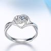 Cute Sterling Tone Plated Rings 'S Women Heart Cubic Zircon Stone Graceful Wedding Occasion Gathering Wedding Occasion Engagement Rings