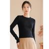 Unique chic crew neck knitted bottoming shirt women's inner sweater winter new top trendy
