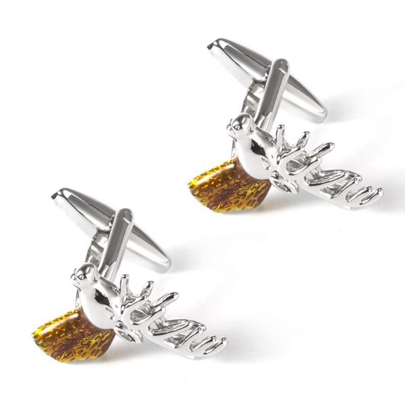 

Fun Christmas Elk Head French Cufflinks Series Men s Shirt