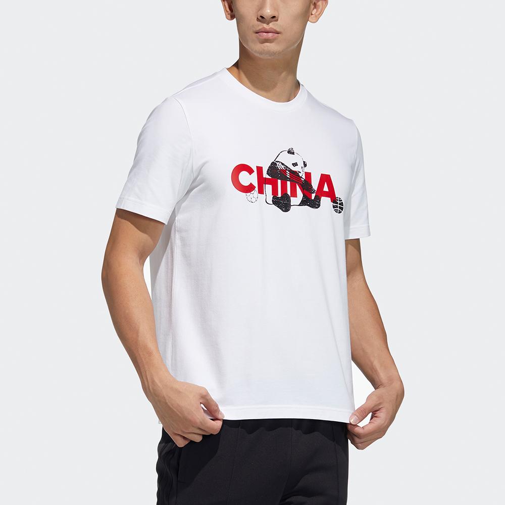 adidas China Theme Print Crew Neck Short Sleeve T-Shirt Unisex Tops White GP1848