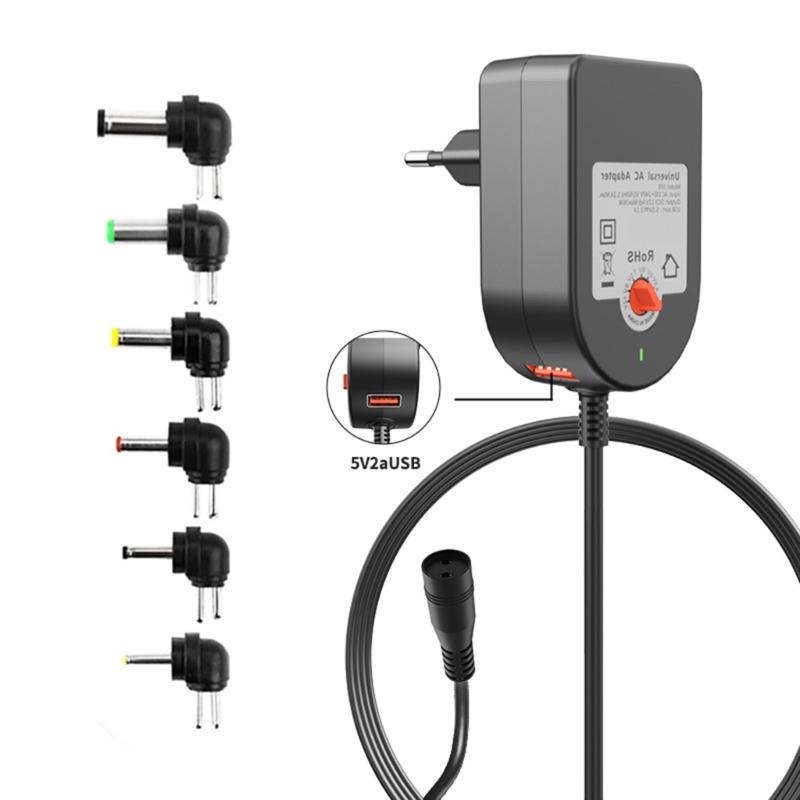 Adjustable 12V DC100-240V to DC5521 Power Supply Adapter 100-240V Input with Safety Protections
