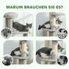 Cat Tree 114 cm Cat Tower with Cave, Sisal Posts, Platform, Multi-Level for Medium-Sized Cats Under 6 kg, Light Grey