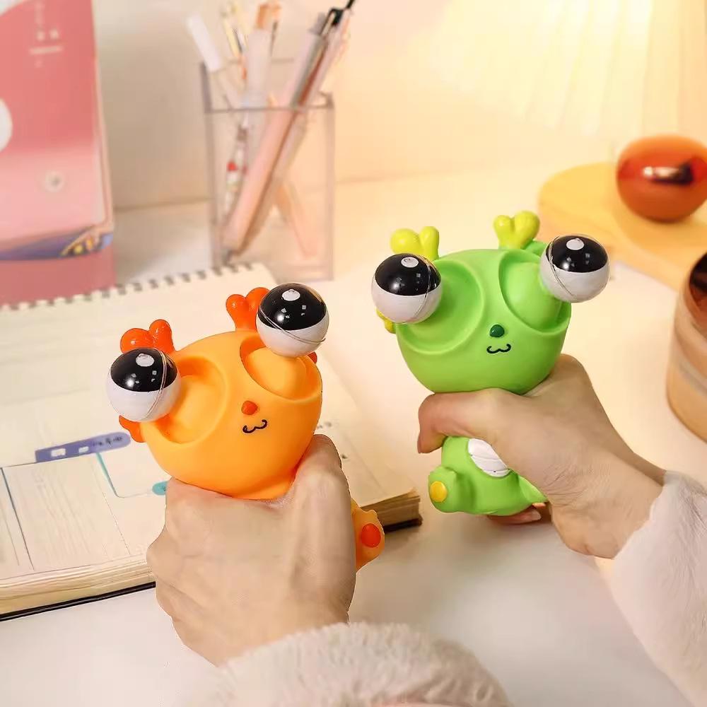 Pop-Eye Dragon Stress Relief Toy - Funny Staring Eye Vegetable Worm for Kids' Decompression and Entertainment