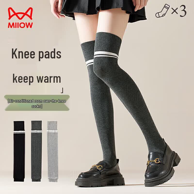 Miiow Women s JK Over-the-Knee Cotton Socks One Size