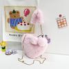 2025 new bag fashion heart bag women's chain messenger bag plush love shoulder fluff Valentine's Day gift