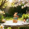 Easter Basket Bunny Ornament Garden Courtyard Decoration Crafts Window Sill Miniature Bonsai