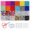 24-Compartment Boxed Glass Beads Set, Solid Color Loose Beads for DIY Jewelry Accessories