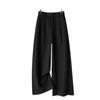 Women's 2024 Khaki High-Waisted Wool Wide-Leg Cropped Pants – Autumn/Winter Slimming Style