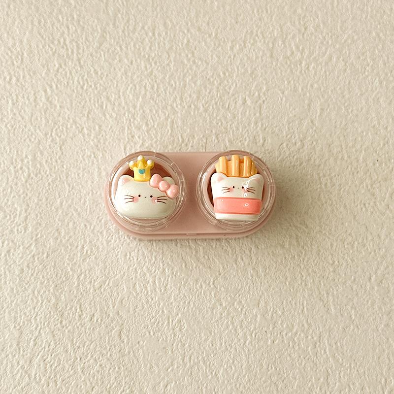 1pc Mini Contact Lens Case for Eyes Travel Kit Holder Cartoon Cute Cosmetic Contact Lenses Case Box Container Travel Accessaries