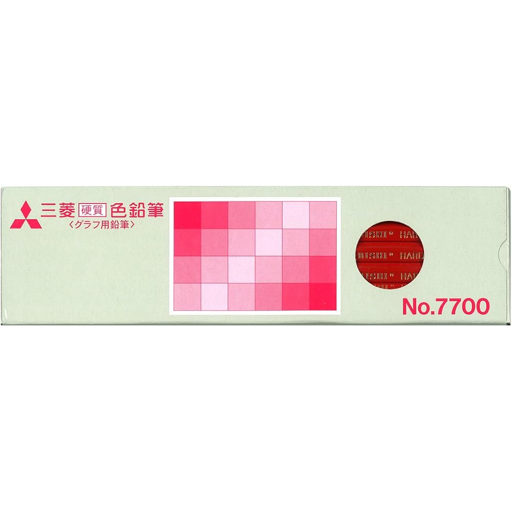 Mitsubishi Pencils, colored pencils, hard colored pencils, red, 12 pcs, K7700.15