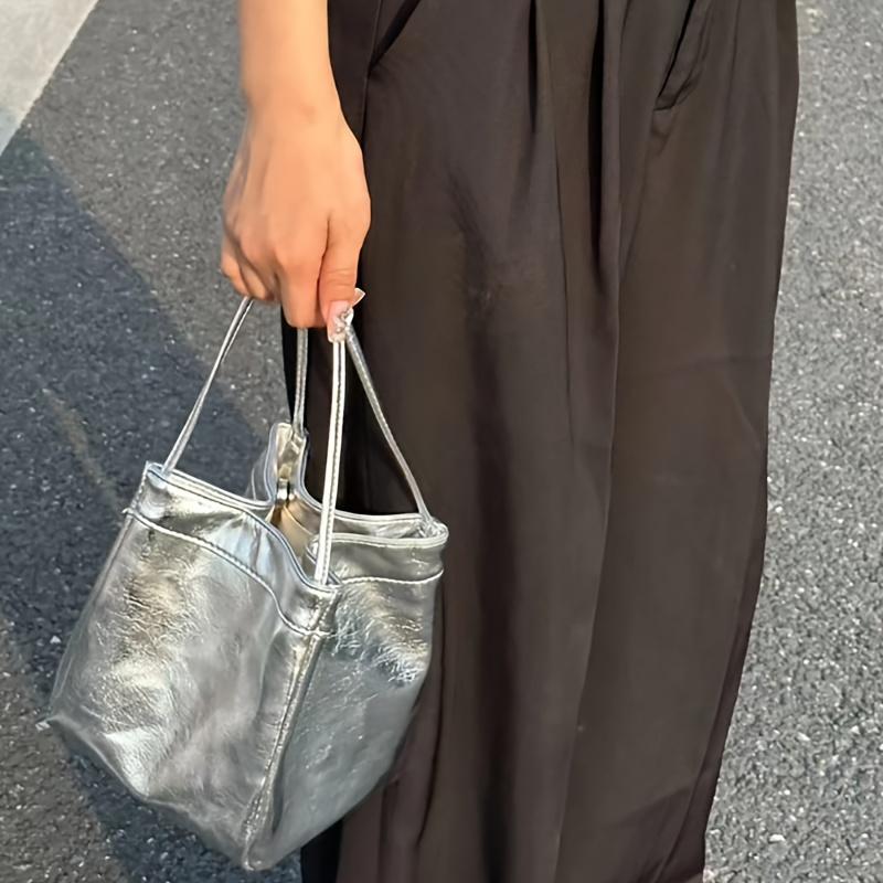 Eimertasche für Damen modische und einfache Lunchbox-Tasche, Nischen-Textur im westlichen Stil, kleine Handtasche