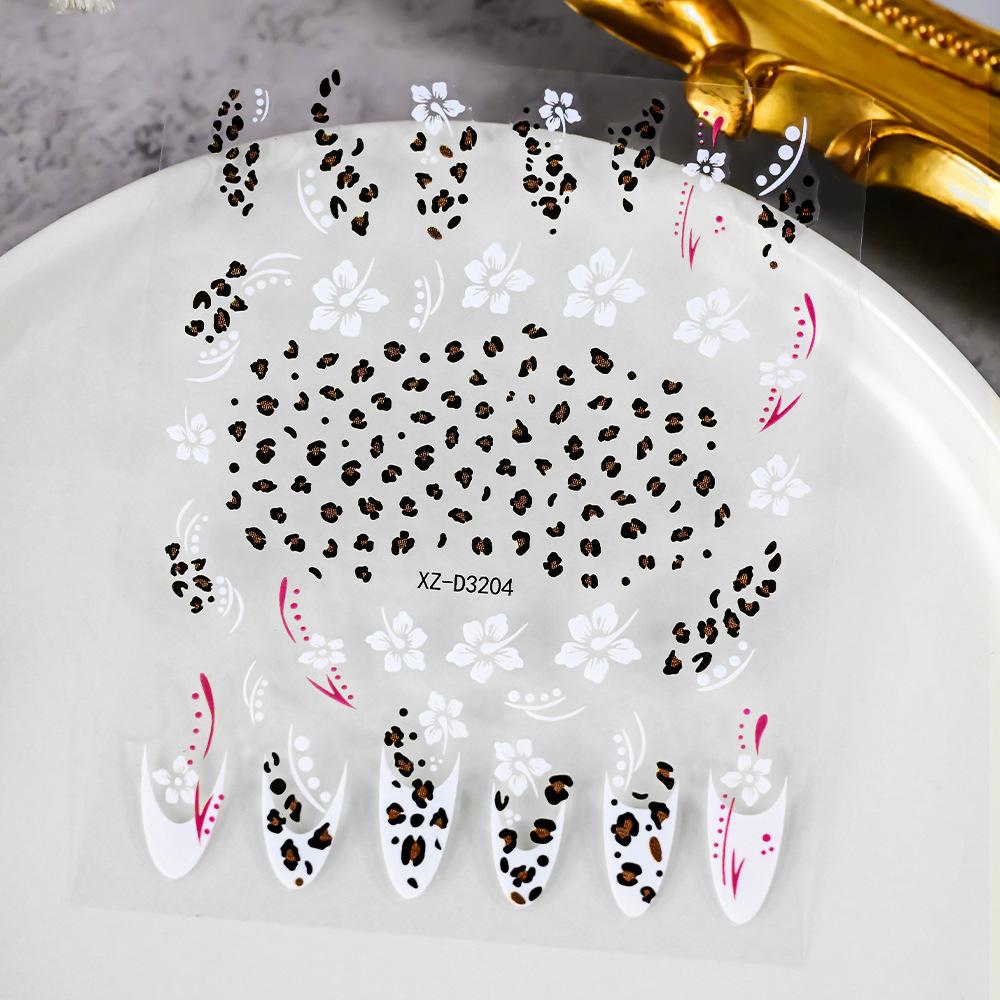 Leopard Print Nail Art Sticker Autumn And Winter Adhesive Obedient Nail Sticker Spice Girl Leopard Print Nail Art Decal