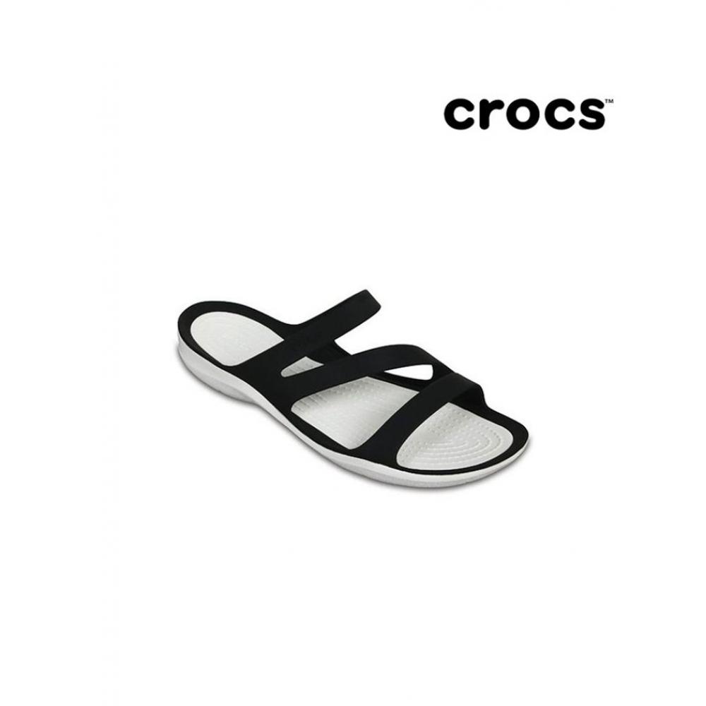 Crocs Womens Swiftwater Sandals Black White 203998 066