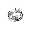 Style Urban Modern Hollow Geometric Ring For Women With Adjustable Size Made From 925 Silver Pure