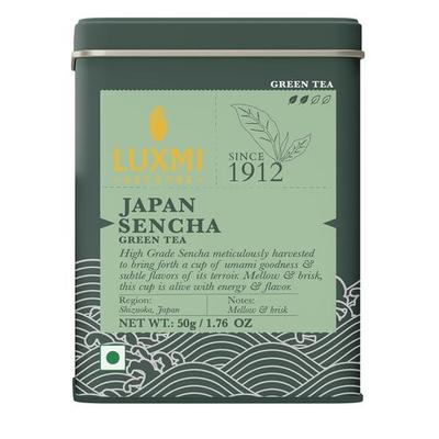 Luxmi Estates Japonský zelený čaj Sencha | Autentická japonská Sencha | Jemný, bohatý a osvěžující prémiový čaj, 50 gramů | Zlepšuje metabolismus