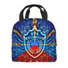 974 Reunion Island Insulated Lunch Bags for Women Maveli Coat of Arms Portable Cooler Thermal Bento Box School