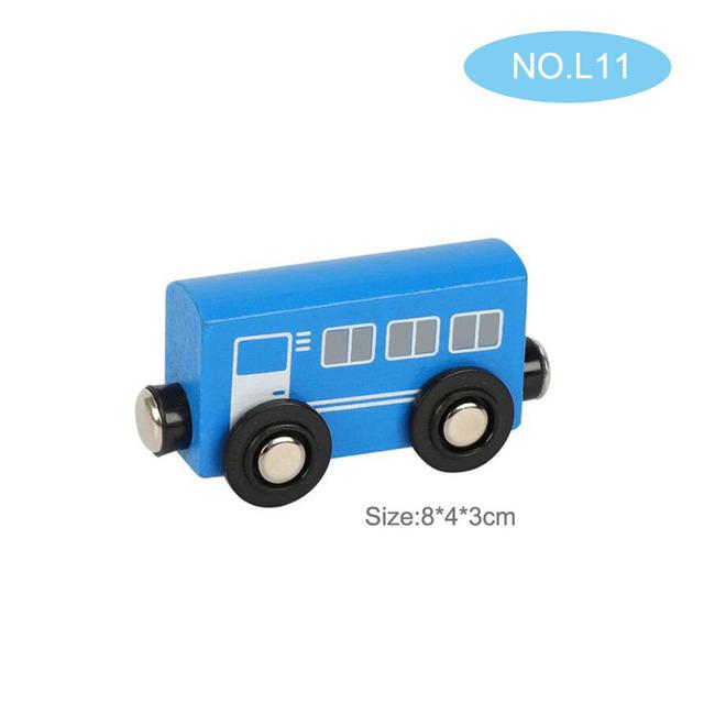 Small Wooden Scene Car Toys Magnetic Train Toy Truck Fit All Kinds Wooden Railway Train Track Children Gifts