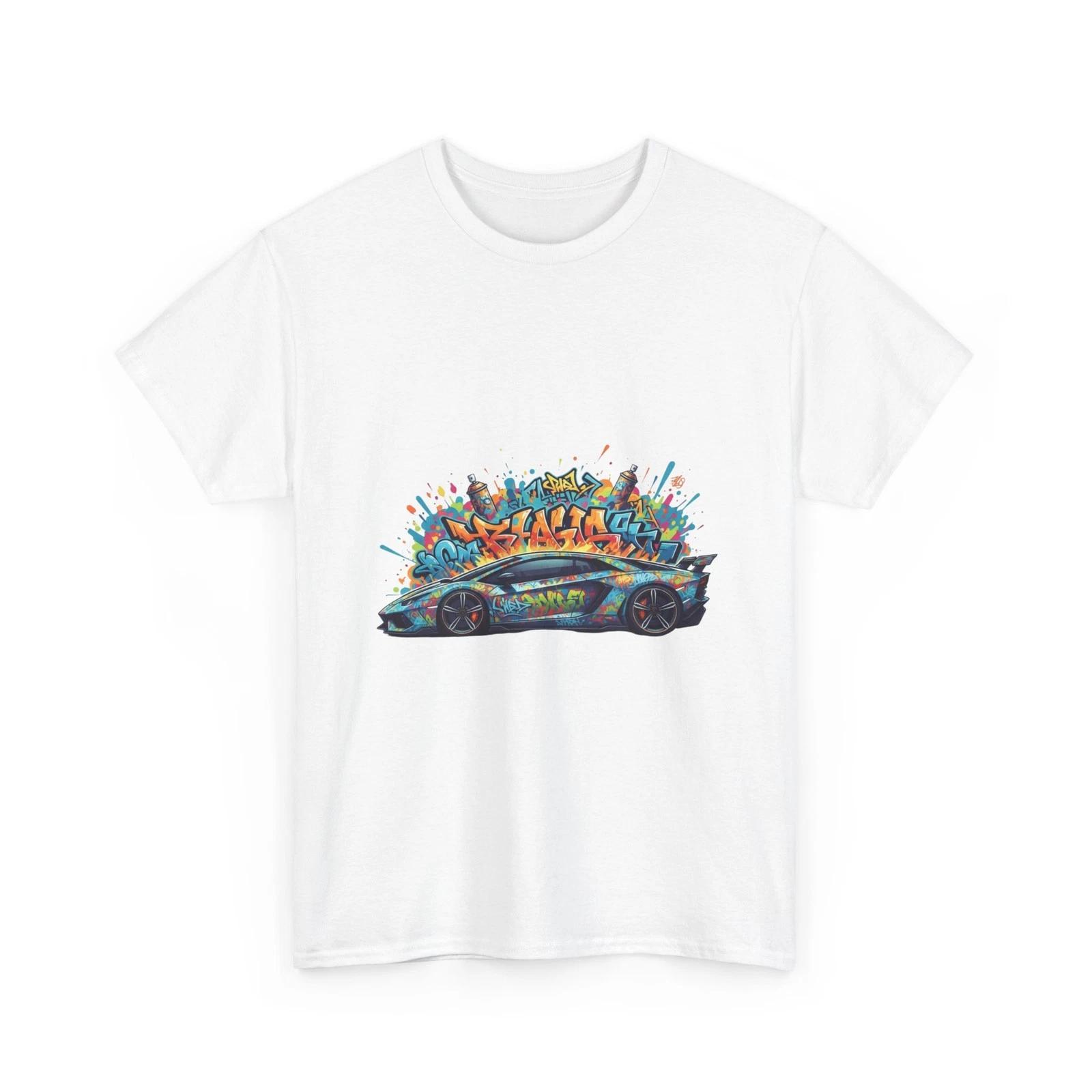 Graffiti Sports Car Tee | Colorful Street Art Race Car, Fast SuperCar, Cool Tee L