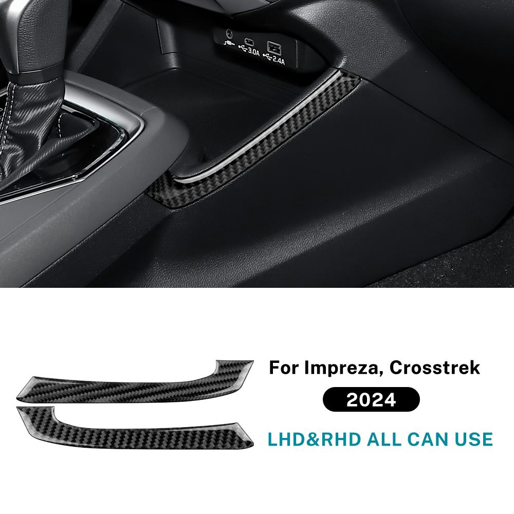 Real Soft Carbon Fiber Sticker For Subaru Crosstrek 2025 Impreza 2025 Car Wireless Charger Side Panel Interior Trim Accessories