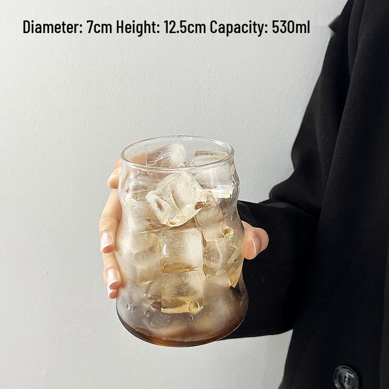 Transparent Glass Cloud Cup for Iced Drinks, Lattes, Juices, Water, and More 530ml