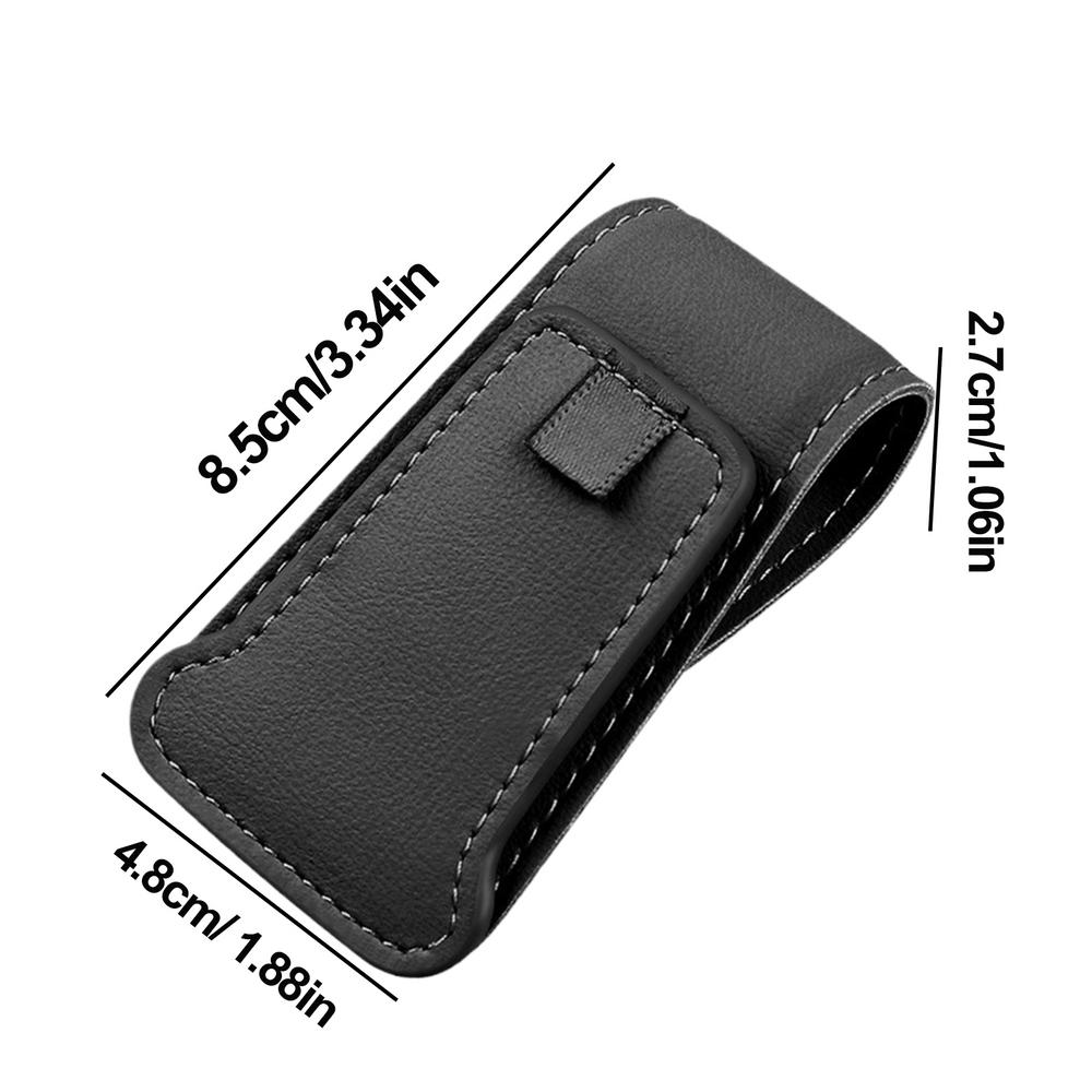Magnetic Car Auto Sun Visor Eyeglass Hanger Clip Leather Glasses Holder  Universal Multi-Function Automobile Accessories Storage