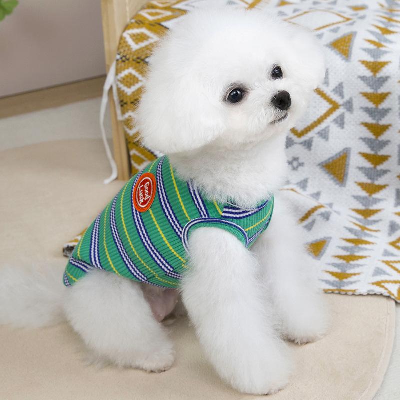 Striped Pet Vest Cat Than Bear Chihuahua Puppy Dog Clothes Spring Autumn Summer Thin