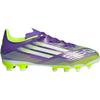 Adidas F50 League MG Versatile Comfortable Stylish Low-Top Kids Football Shoes Kids Football Shoes Purple White Bright-Lemon-Yellow JH7752