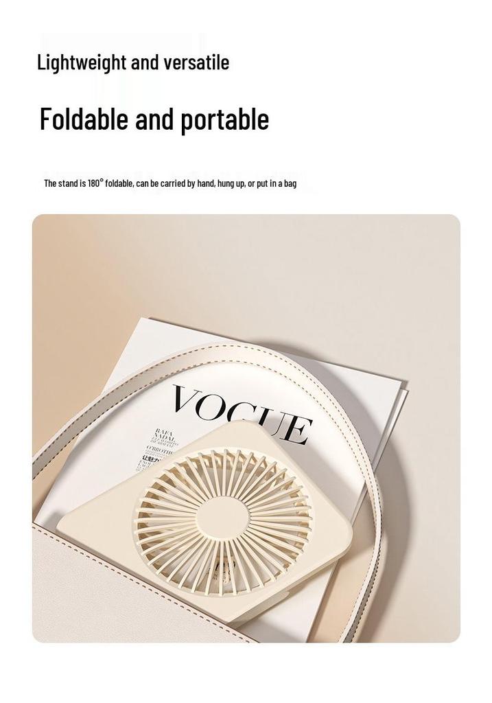Ultra Quiet USB Rechargeable Mini Desk Fan for Office, Dorm, or Bedroom