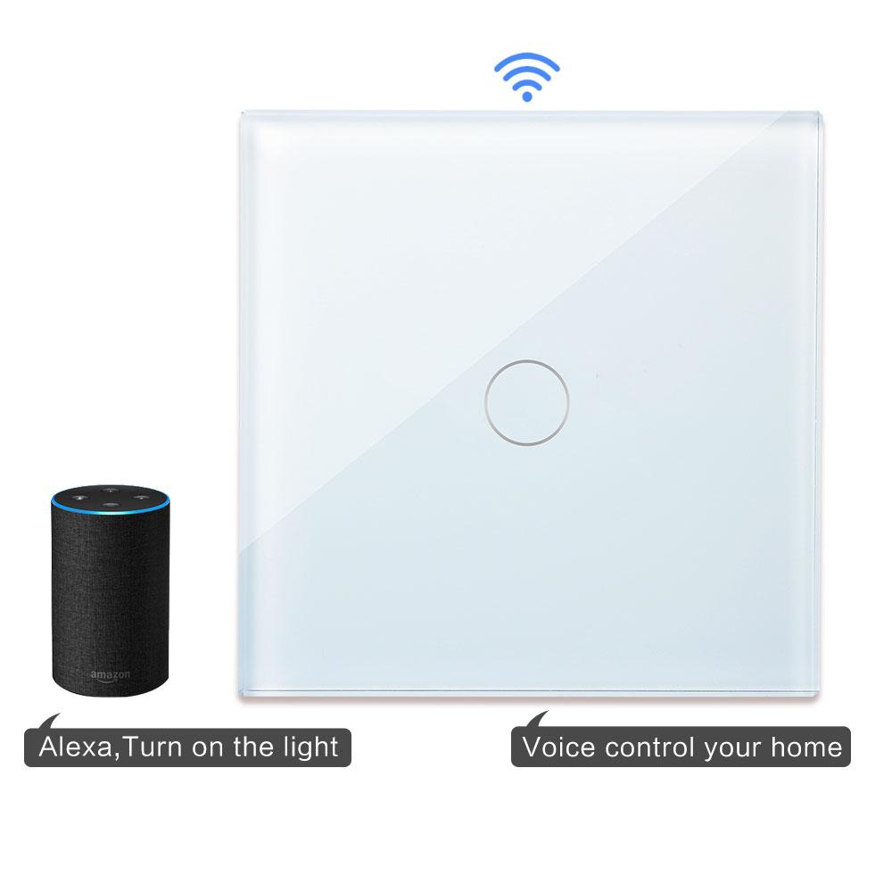 Smart Wall Switch Touch Switch Smart 1Gang 2Way Light Switch 1000W/gang