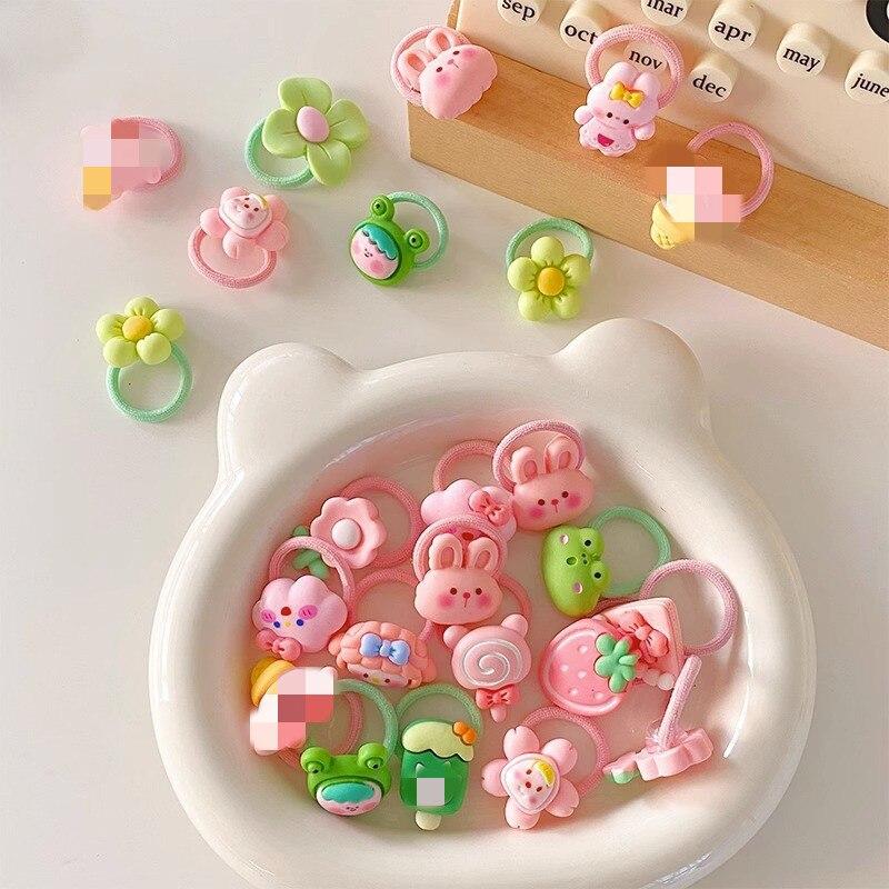 10pc mini faixa de cabelo do bebê kawaii dos desenhos animados floral animal elástico corda de cabelo para a criança menina pequena tumb faixa de cabelo adorável headwear