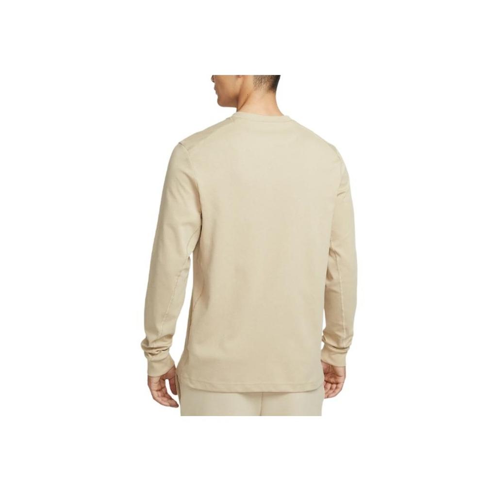 Nike Logo Long Sleeve Solid Color Crewneck Sweatshirt Men Sweatshirt Khaki FB8586-251