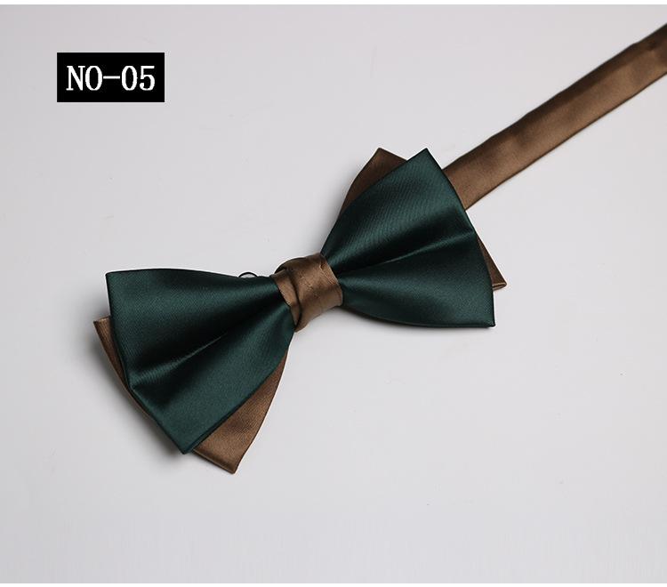 Solid Color Bow Tie Men, Two-Color Color Matching Polyester Black Burgundy Suit Banquet Best Man Bow