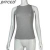 BITCED Women's Summer Solid-Colour Sleeveless Fitted Top