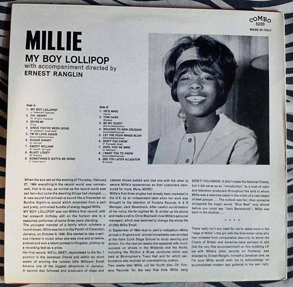 

LP Record MILLIE - My Boy Lollipop COMBO5220 COMBO Italy Reggae, Ska & Dub Used