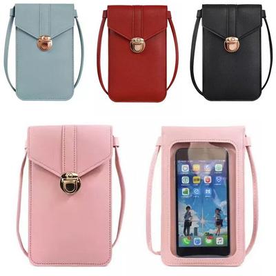 Schmale Handytasche mit Touchscreen aus PU-Leder – Neue Handyhülle für Damen