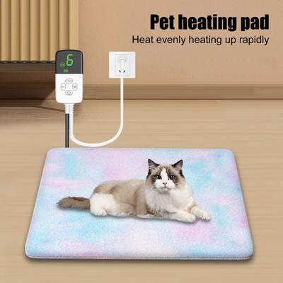 Heated Pet Pad 9 Temperature Adjustable Electric Heated Cat Bed Waterproof Pet Warming