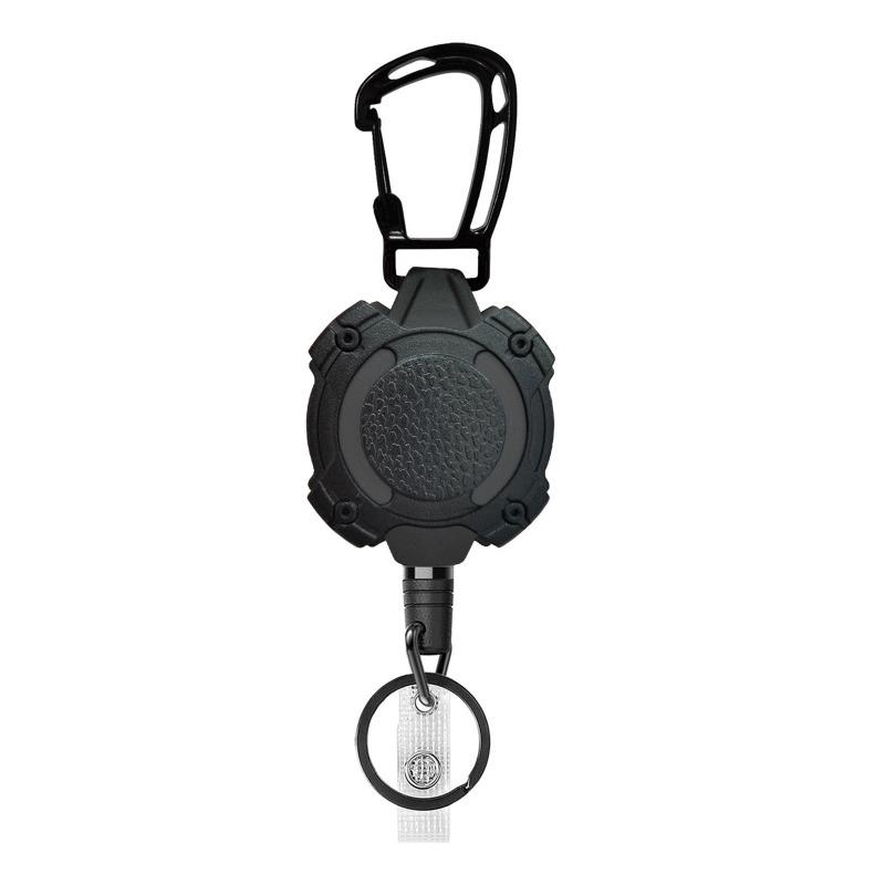 

1PC black, various styles of mountaineering buckles, easy to pull, wire rope telescopic, anti-lost and anti-theft keychain, easy to pull buckle