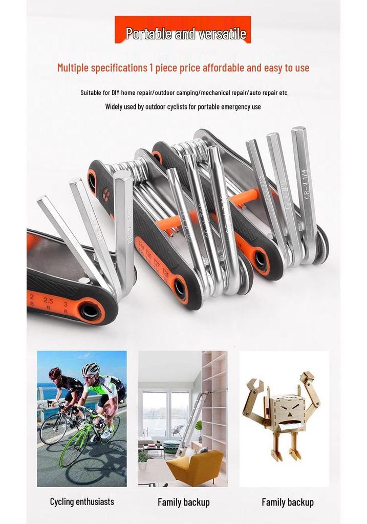 Foldable Metric & Imperial Hex Key and Torx Screwdriver Set