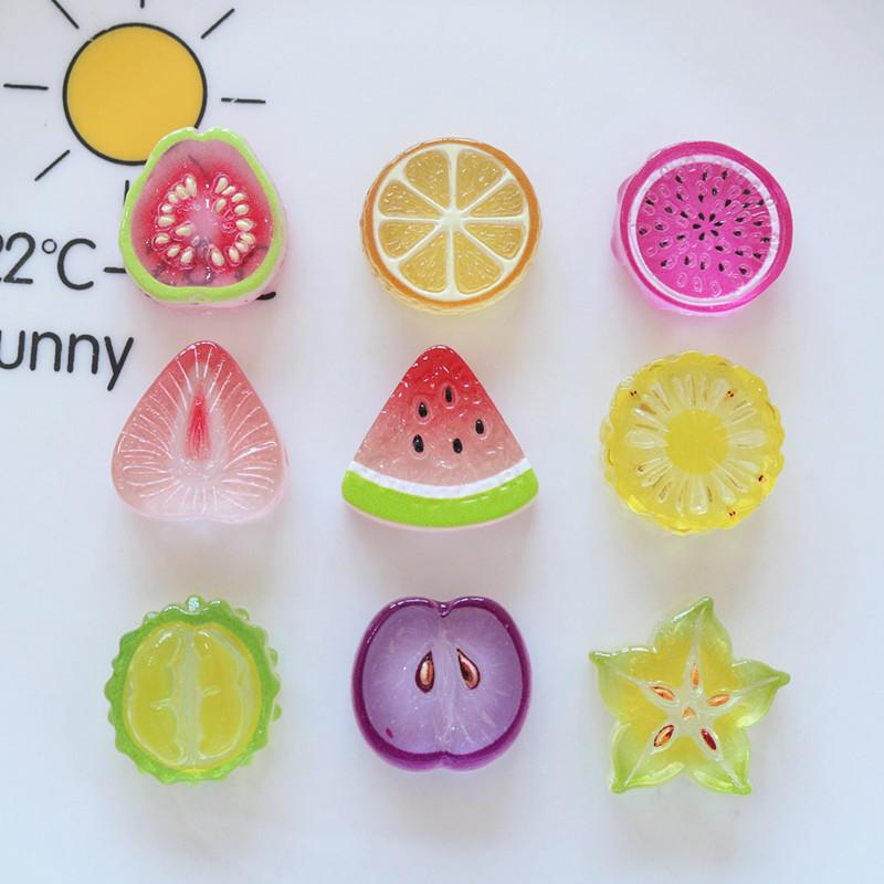 10Pcs Mini Kawaii Cute Watermelon Fruit Flat Back Cabochons Scrapbook Diy Party Hairpin Accessories Home Decoration Craft